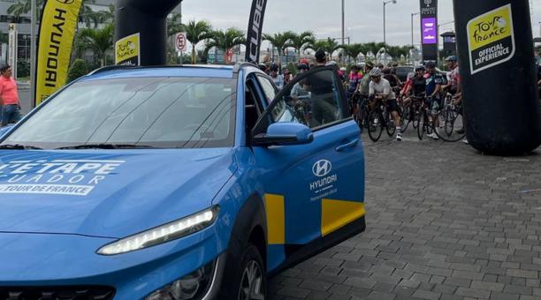 La marca Hyundai patrocinó la competencia de ciclismo que se realizó en Cuenca. Foto: Hyundai Ecuador