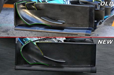Mercedes F1 W09 detalle a la delantera Foto: Mark Sutton
