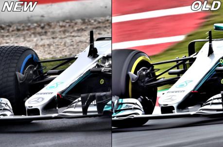 Mercedes F1 W09 comparación del cabo Foto: Mark Sutton