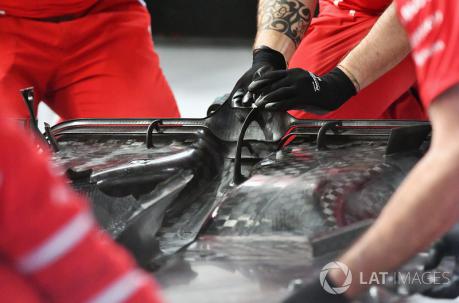 Detalle de la parte trasera del suelo del Ferrari SF70H Foto: Sutton Motorsport Images