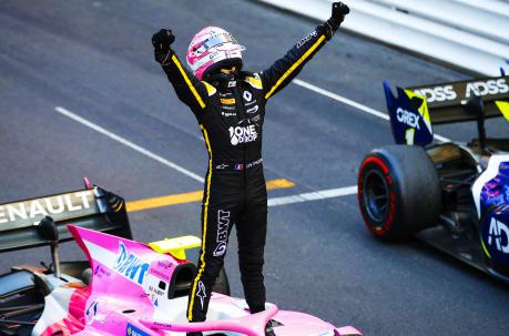 Anthoine Hubert conquistando el GP de Mónaco de Fórmula 2. Foto: Cortesía