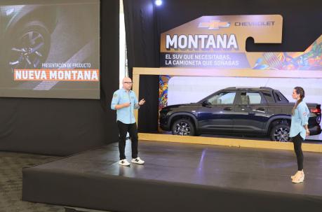 Los ejecutivos de General Motors de Ecuador hicieron la presentación de la Chevrolet Montana. Foto: Chevrolet