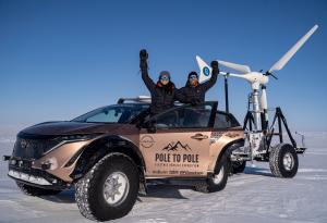Chris Ramsey y Julie Ramsey encabezan la expedición y conducen el Ariya e-4ORCE. Foto: Nissan